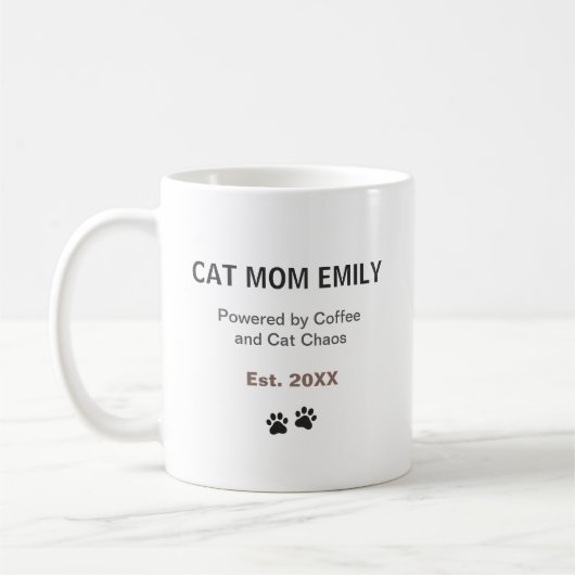 猫ママ 名前入り マグ カスタム ネーム コーヒー (左)