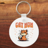 猫ママ | 子猫恋人 | ペットママ キーホルダー (正面)