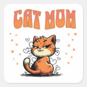 猫ママ | 子猫恋人 | ペットママ スクエアシール (正面)