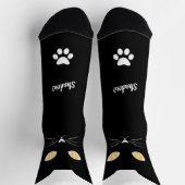 猫ママ&猫パパ愛好家のための黒猫ソックスギフト ソックス (上部)