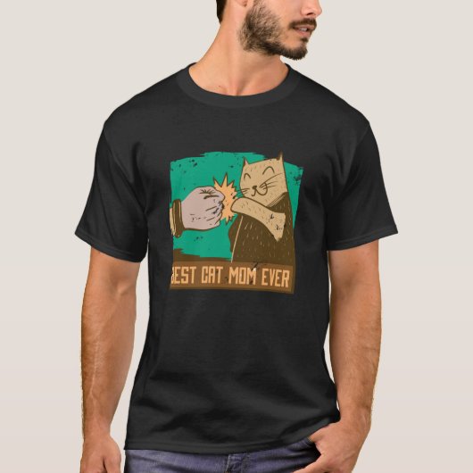 猫ママ、猫ママネコTシャツ長袖 Tシャツ (正面)