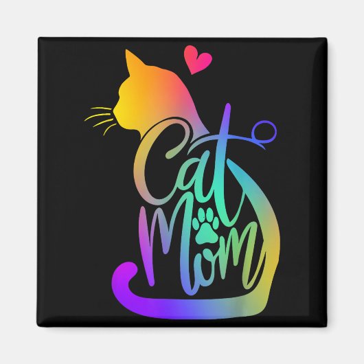 猫ママ 猫好き 可愛い 母の日 ママ 大好きです マグネット (正面)