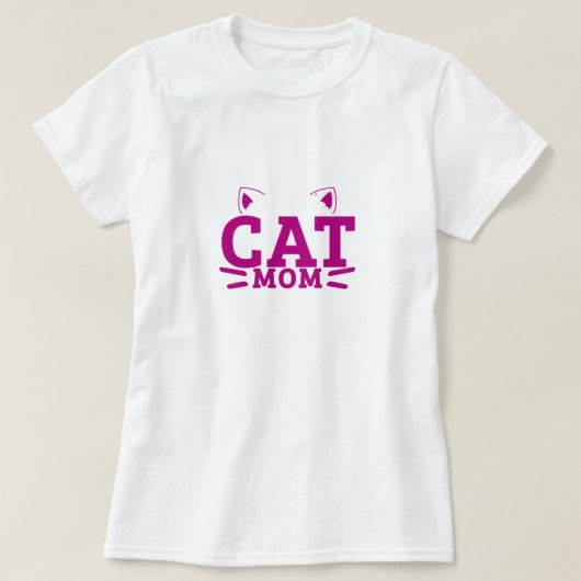 猫ママ – 猫好き Tシャツ (デザイン正面)