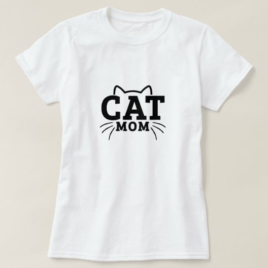 猫ママ – 猫好き Tシャツ (デザイン正面)