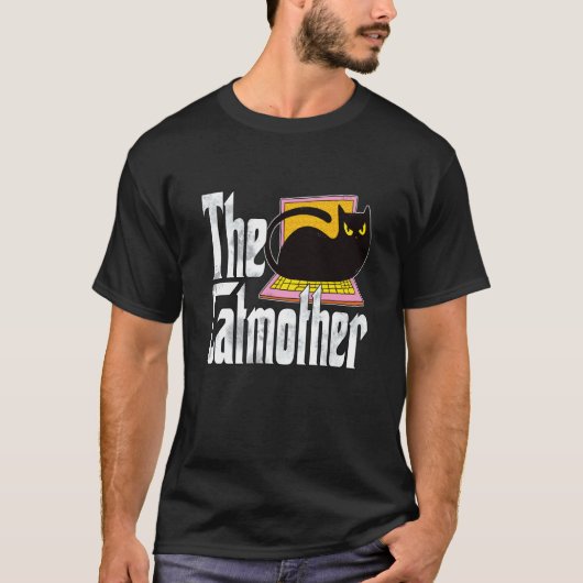 猫ママ 猫母 猫好き 黒猫 母 猫好きママ Tシャツ (正面)