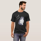 猫ママ 白とグレー ペルシャ猫 Tシャツ (正面フル)