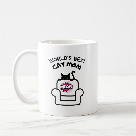 猫ママmeow mug コーヒーマグカップ (左)
