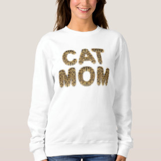 猫ママTシャツ猫ファー文字 スウェットシャツ