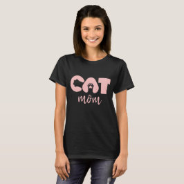 猫ママTシャツ - かわいい猫の文字入り Tシャツ