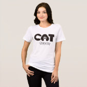 猫ママTシャツ - かわいい猫の文字 トライブレンドＴシャツ (正面全面)