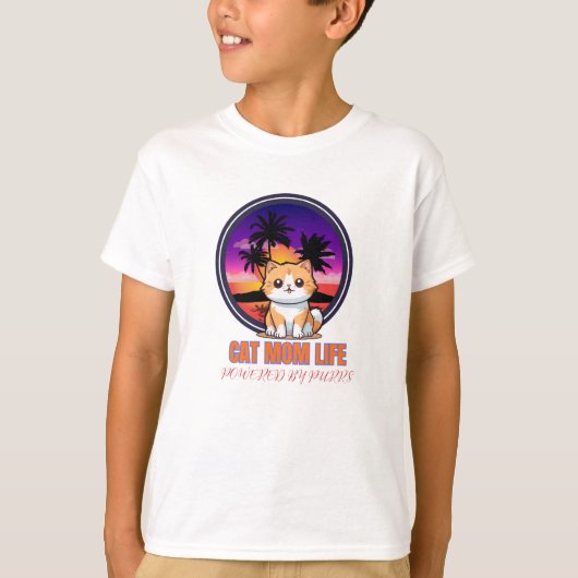 猫マムライフが楽しい Tシャツ (正面)