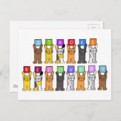 猫マンガの中で、脳卒中の回復が早く良くなる ポストカード (正面/裏面)