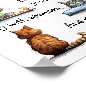 猫マンガユーモアのあるーの壁画のように暮らす ポスター (角)