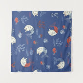 猫マーメイド、テクスチャのシームレスなパターン。 タペストリー (正面(横))