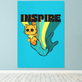 猫マーメイドASLスパイラインスパイアル写真ノート キャンバスプリント (インサイチュ (ウッドフロア))