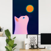 猫ミニマルと太陽 ポスター (ホームオフィス)