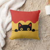 猫ミニマルな猫のぞき クッション (ブランケット)