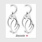 猫ミニマルタトゥー。ホワイトエッジのステッカー2枚 シール (シート)