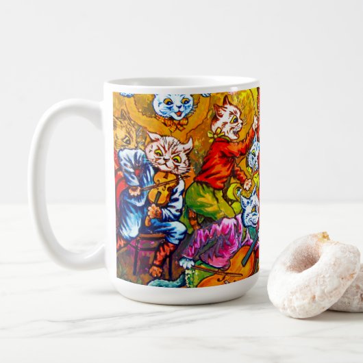 猫ミュージカルバンド コーヒーマグカップ (ドーナツ)