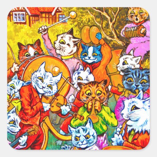 猫ミュージカルバンド スクエアシール (正面)