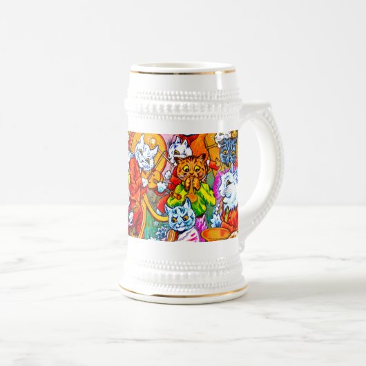 猫ミュージカルバンド ビールジョッキ (正面右)