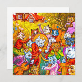 猫ミュージカルバンド 招待状 (正面/裏面)