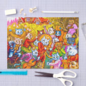 猫ミュージカルバンド 薄葉紙 (クラフト)