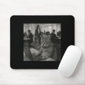 猫ミームおもしろい喫煙タバコの仕事用ユーモア マウスパッド (マウス)