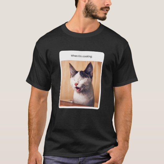 猫ミームとき私は料理レストランオーナー Tシャツ (正面)