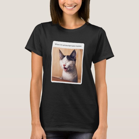猫ミームファーマーズマーケット Tシャツ (正面)