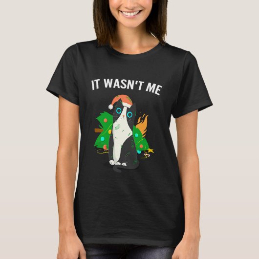 猫ミーム 猫 メオウィークリスマスツリーライト 1 Tシャツ (正面)