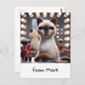 猫メイクアップアーティスト猫好きに最適 ポストカード (正面/裏面)