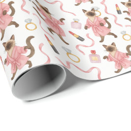 猫メイクアップアーティスト ラッピングペーパー