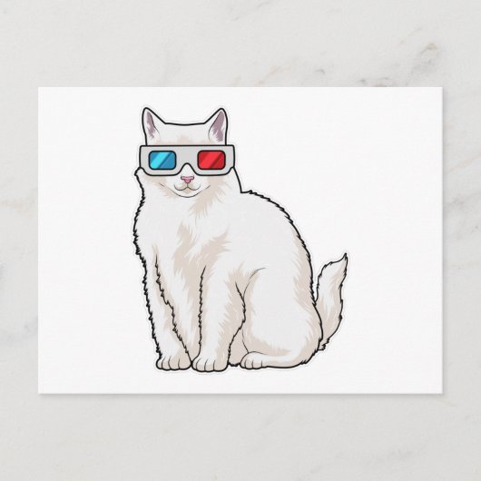 猫メガネ ポストカード (正面)