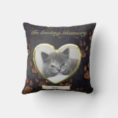 猫メモリアル素朴ポープリント写真パーソナライズされた クッション (裏面)