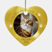 猫メモリアルFUREVER IN OURハート写真記念 セラミックオーナメント (裏面)