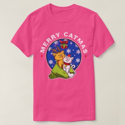 猫メリーが可愛いクリスマス Tシャツ (デザイン正面)
