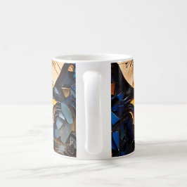 猫モザイクのステンドグラスデザイン コーヒーマグカップ