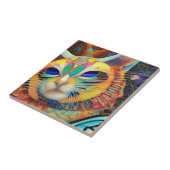 猫モザイクカラフル抽象芸術子猫 タイル (側面)