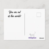 猫モザイクブルーカラフル抽象芸術子猫声 ポストカード (裏面)