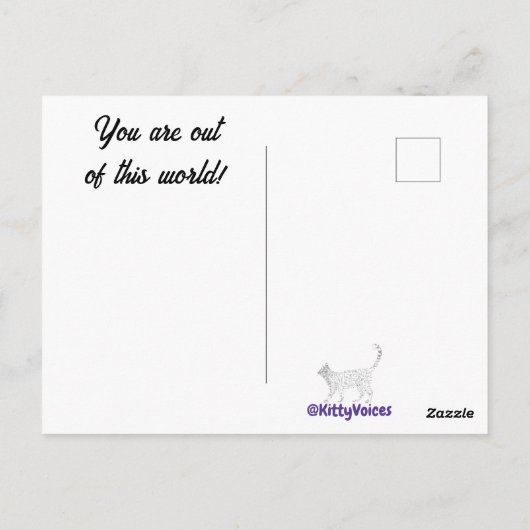 猫モザイクブルーカラフル抽象芸術子猫声 ポストカード (裏面)