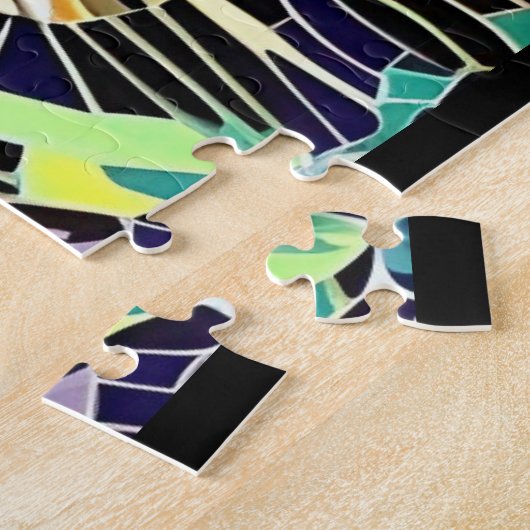 猫モザイク数々のカラーの美しい子猫の声 ジグソーパズル (側面)