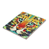 猫モザイク数々のカラーの美しい子猫の声 タイル (側面)