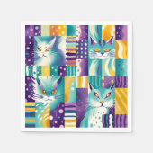 猫モザイク3 スタンダードカクテルナプキン (正面)