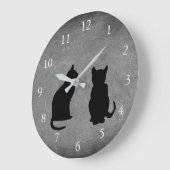 猫モダンシルエット,パラボード上のペット ラージ壁時計 (傾斜)