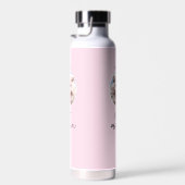 猫モダンパーソナライズされた母カスタム写真名 ウォーターボトル (右面)