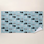 猫モダンビーチタオル ビーチタオル (正面)