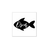 猫モダンミニマル名魚。木造 ラバースタンプ (インプリント)