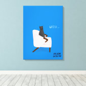 猫モダン – フェッチ キャンバスプリント (インサイチュ (ウッドフロア))