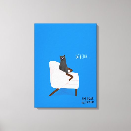 猫モダン – フェッチ キャンバスプリント (正面)